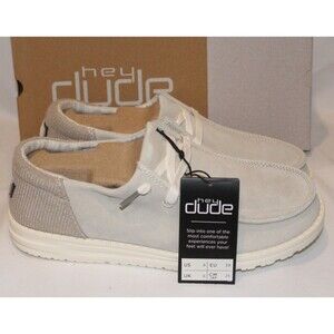 Hey Dude Wendy Suede Women's sz 8 Off White Lightweight Slip On Shoes NIB